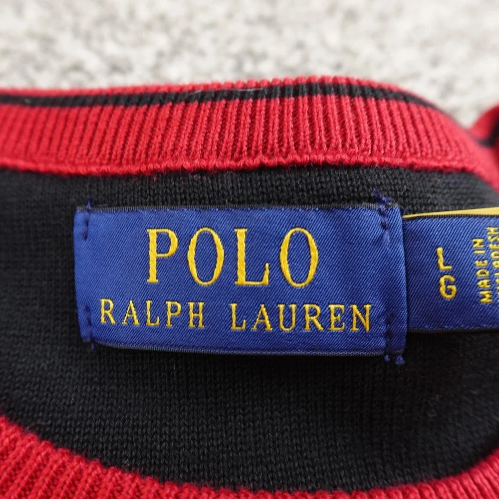 NEW Polo Ralph Lauren Sweater Mens L Red Waffle Knit Pullover Crewneck Pony Logo